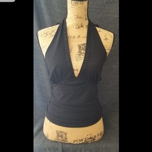 Black Beaded Halter